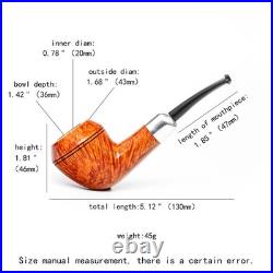 MUXIANG Imported Briar Wooden Bulldog Pipe Smooth Tobacco Pipe 3mm Ebonit Stem