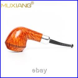MUXIANG Imported Briar Wooden Bulldog Pipe Smooth Tobacco Pipe 3mm Ebonit Stem
