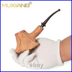 MUXIANG Rustic Briar High-end Freehand Volcano Pipe Handmade Wooden Tobacco Pipe