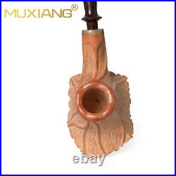 MUXIANG Rustic Briar High-end Freehand Volcano Pipe Handmade Wooden Tobacco Pipe