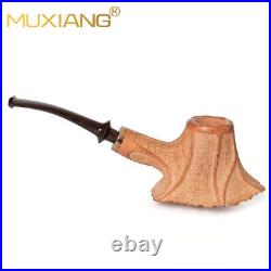 MUXIANG Rustic Briar High-end Freehand Volcano Pipe Handmade Wooden Tobacco Pipe