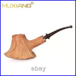 MUXIANG Rustic Briar High-end Freehand Volcano Pipe Handmade Wooden Tobacco Pipe