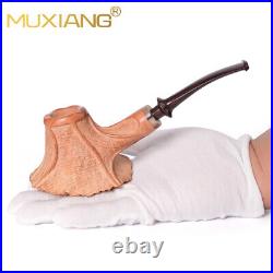 MUXIANG Rustic Briar High-end Freehand Volcano Pipe Handmade Wooden Tobacco Pipe