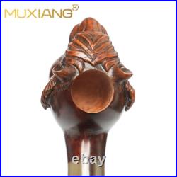 MUXIANG Rustic Briar Tobacco Pipe Handmade Wooden Carved Smoking Pipe Tiger Pipe