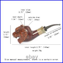 MUXIANG Rustic Briar Tobacco Pipe Handmade Wooden Carved Smoking Pipe Tiger Pipe