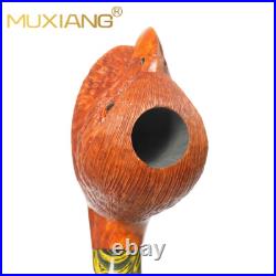 MUXIANG Rustic Tobacco Pipe Briar Wooden Carved Freehand Pipe Cumberland Stem