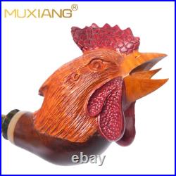 MUXIANG Rustic Wooden Tobacco Pipe Handmade Briar Carved Smoking Pipe Cumberland