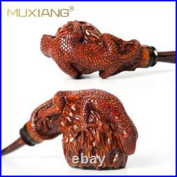 MUXIANG Rusticated Briar Freehand Pipe Wooden Tobacco Pipe Carved Gecko Pipe MUXIANG Rusticated Briar Freehand Pipe Wooden Tobacco Pipe Carved Gecko Pipe