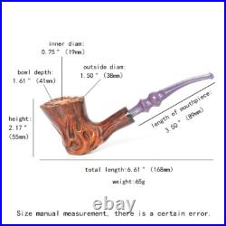 MUXIANG Rusticated Tobacco Smoking Pipe Briar Wooden Freehand Pipe Ebonite Stem