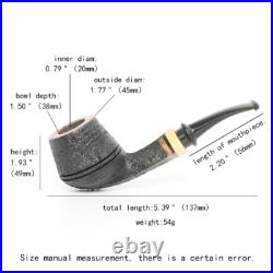 MUXIANG Sandblasted Briar Bulldog Tobacco Pipe Ebonite Stem Wooden Freehand Pipe