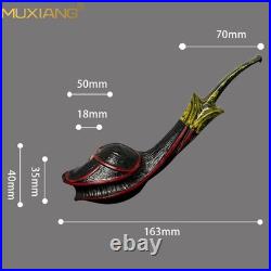MUXIANG Sandblasted Briar Freehand Pipe Handmade Wooden Tobacco Pipe Ebonit Stem