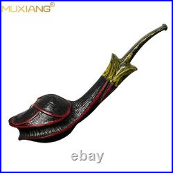 MUXIANG Sandblasted Briar Freehand Pipe Handmade Wooden Tobacco Pipe Ebonit Stem