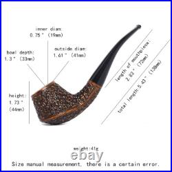 MUXIANG Sandblasted Briar Volcano Pipe Wooden Tobacco Pipe Carved Smoking Pipe