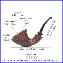 MUXIANG Sandblasted Briar Wooden Horn Tobacco Pipe Ebonite Stem Freehand Pipe