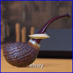 MUXIANG Sandblasted Briar Wooden Tobacco Pipe Handmade Egg Pipe Freehand Pipe
