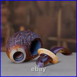 MUXIANG Sandblasted Briar Wooden Tobacco Pipe Handmade Egg Pipe Freehand Pipe