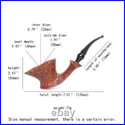 MUXIANG Sandblasted Fleur Pipe Briar Wooden Freehand Tobacco Pipe Ebonite Stem