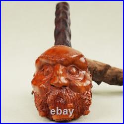 MUXIANG Sculpted Freehand Briar Tobacco Pipe Wooden Carved Pipe Vulcanite Stem