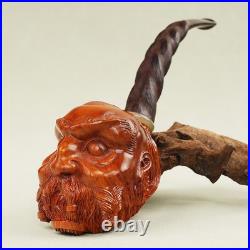 MUXIANG Sculpted Freehand Briar Tobacco Pipe Wooden Carved Pipe Vulcanite Stem