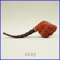 MUXIANG Sculpted Freehand Briar Tobacco Pipe Wooden Carved Pipe Vulcanite Stem