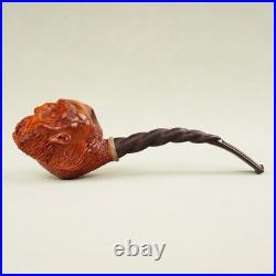 MUXIANG Sculpted Freehand Briar Tobacco Pipe Wooden Carved Pipe Vulcanite Stem