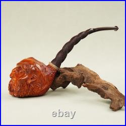 MUXIANG Sculpted Freehand Briar Tobacco Pipe Wooden Carved Pipe Vulcanite Stem