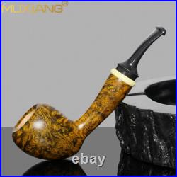 MUXIANG Smooth Acorn Pipe Briar Wooden Tobacco Pipe Ebonite Stem Freehand Pipe