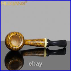 MUXIANG Smooth Acorn Pipe Briar Wooden Tobacco Pipe Ebonite Stem Freehand Pipe