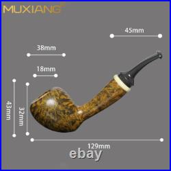 MUXIANG Smooth Acorn Pipe Briar Wooden Tobacco Pipe Ebonite Stem Freehand Pipe