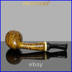 MUXIANG Smooth Acorn Pipe Briar Wooden Tobacco Pipe Ebonite Stem Freehand Pipe