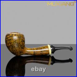MUXIANG Smooth Acorn Pipe Briar Wooden Tobacco Pipe Ebonite Stem Freehand Pipe