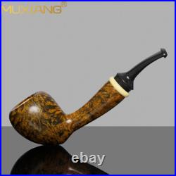 MUXIANG Smooth Acorn Pipe Briar Wooden Tobacco Pipe Ebonite Stem Freehand Pipe