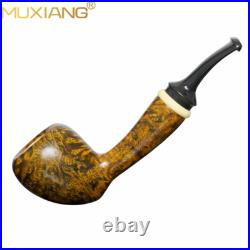 MUXIANG Smooth Acorn Pipe Briar Wooden Tobacco Pipe Ebonite Stem Freehand Pipe