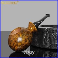MUXIANG Smooth Blowfish Tobacco Pipe Handmade Freehand Pipe Cumberland Stem Gift