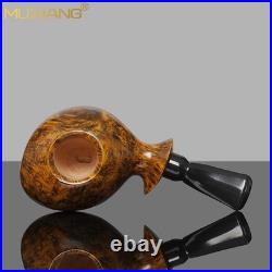 MUXIANG Smooth Blowfish Tobacco Pipe Handmade Freehand Pipe Cumberland Stem Gift