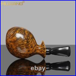 MUXIANG Smooth Blowfish Tobacco Pipe Handmade Freehand Pipe Cumberland Stem Gift