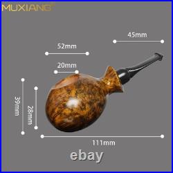 MUXIANG Smooth Blowfish Tobacco Pipe Handmade Freehand Pipe Cumberland Stem Gift