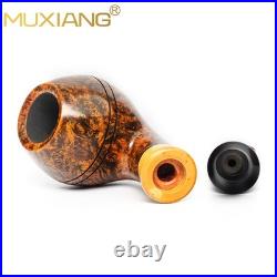 MUXIANG Smooth Briar Bulldog Pipe Handmade 3mm Wooden Tobacco Pipe Ebonit Stem