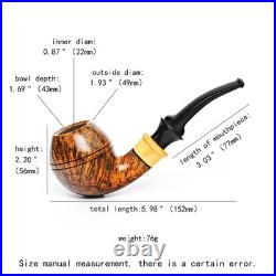 MUXIANG Smooth Briar Bulldog Pipe Handmade 3mm Wooden Tobacco Pipe Ebonit Stem