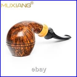 MUXIANG Smooth Briar Bulldog Pipe Handmade 3mm Wooden Tobacco Pipe Ebonit Stem