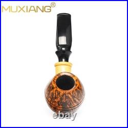 MUXIANG Smooth Briar Bulldog Pipe Handmade 3mm Wooden Tobacco Pipe Ebonit Stem