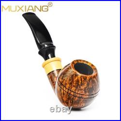MUXIANG Smooth Briar Bulldog Pipe Handmade 3mm Wooden Tobacco Pipe Ebonit Stem
