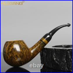MUXIANG Smooth Briar Tobacco Pipe Handmade Wooden Freehand Pipe 3mm Ebonite Stem
