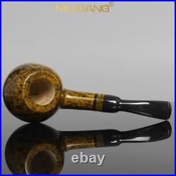 MUXIANG Smooth Briar Tobacco Pipe Handmade Wooden Freehand Pipe 3mm Ebonite Stem