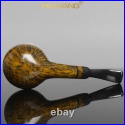 MUXIANG Smooth Briar Tobacco Pipe Handmade Wooden Freehand Pipe 3mm Ebonite Stem