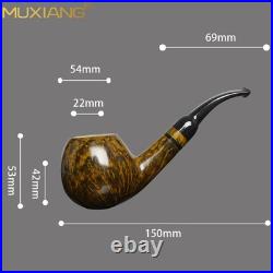 MUXIANG Smooth Briar Tobacco Pipe Handmade Wooden Freehand Pipe 3mm Ebonite Stem