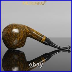 MUXIANG Smooth Briar Tobacco Pipe Handmade Wooden Freehand Pipe 3mm Ebonite Stem