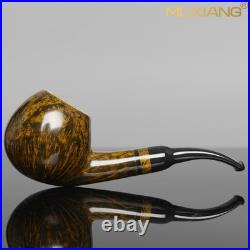 MUXIANG Smooth Briar Tobacco Pipe Handmade Wooden Freehand Pipe 3mm Ebonite Stem