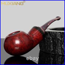 MUXIANG Smooth Briar Tomato Pipe Handmade Wooden Tobacco Smoking Pipe Ebonite