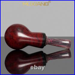 MUXIANG Smooth Briar Tomato Pipe Handmade Wooden Tobacco Smoking Pipe Ebonite